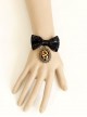 Fashion Retro Exaggerated Black Sequins Bow Leopard Print Pendant Female Bracelet