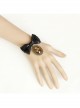 Fashion Retro Exaggerated Black Sequins Bow Leopard Print Pendant Female Bracelet
