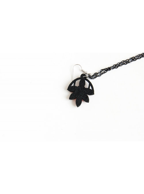 Retro Gothic Exaggerated Fashion Ruby Black Tassel Female Halloween Long Earrings