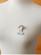 Fashion Art Retro Cartoon Hat Suit Cow Handmade Cloth Brooch