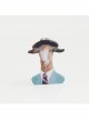 Fashion Art Retro Cartoon Hat Suit Cow Handmade Cloth Brooch