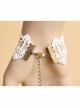 Fashion Retro Bride Bridesmaid White Lace Pearl Female Bracelet With Ring One Chain