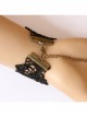 Retro Fashion Gothic Black Lace Alloy Handmade Dance Female Ring Bracelet