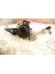 Retro Fashion Gothic Black Lace Alloy Handmade Dance Female Ring Bracelet