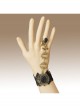 Retro Fashion Gothic Black Lace Alloy Handmade Dance Female Ring Bracelet