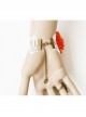 Retro Fashion Personality Butterfly White Lace Orange Yellow Flower Female Bracelet With Ring One Chain