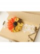 Retro Fashion Personality Butterfly White Lace Orange Yellow Flower Female Bracelet With Ring One Chain