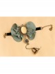 Fashion Retro Dreamy Fairy Handmade Green Flower Black Lace Female Bracelet With Ring One Chain