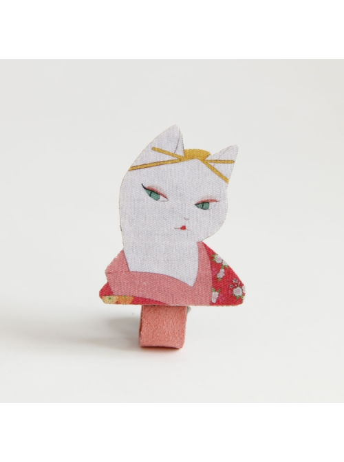 Fashion Cute Fabric Cartoon Pink Cat Creativity Funny Female Hairpin