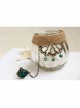 Retro Creative Fashion Beach Travel Green Crystal Rose Hemp Rope Female Bracelet With Ring One Chain