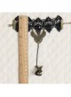 Gothic Retro Fashion Weaving Wishing Black Lace Pearl Palace Female Bracelet Ring One Chain