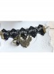Gothic Retro Fashion Weaving Wishing Black Lace Pearl Palace Female Bracelet Ring One Chain