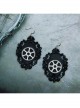 Retro Fashion Dark Style Handsome Steampunk Mechanical Gear Black Personality Female Earrings