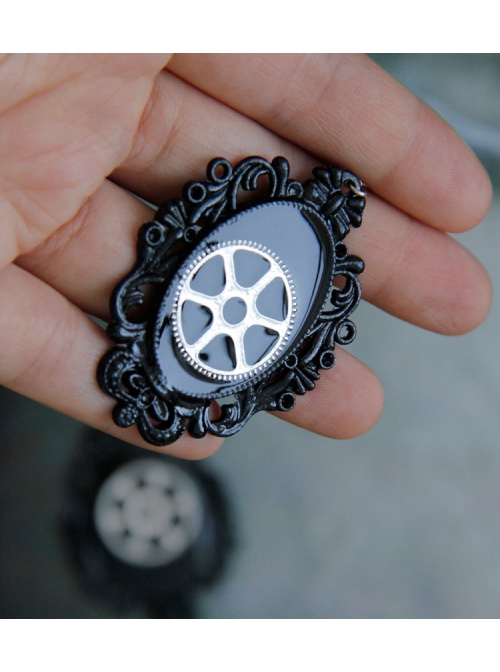 Retro Fashion Dark Style Handsome Steampunk Mechanical Gear Black Personality Female Earrings