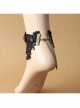 Retro Gothic Fashion Vampire Love Female Black Lace Ruby Female Anklet