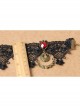 Retro Gothic Fashion Vampire Love Female Black Lace Ruby Female Anklet