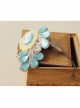 Retro Fashion Elegant Beauty Head Green Crystal White Lace Female Bracelet