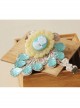 Retro Fashion Elegant Beauty Head Green Crystal White Lace Female Bracelet