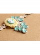 Retro Fashion Elegant Beauty Head Green Crystal White Lace Female Bracelet