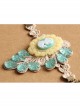 Retro Fashion Elegant Beauty Head Green Crystal White Lace Female Bracelet