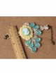 Retro Fashion Elegant Beauty Head Green Crystal White Lace Female Bracelet