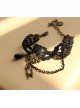 Retro Gothic Fashion Simple Bride Cat Black Lace Fringe Female Bracelet