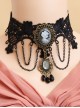 Gothic Retro Fashion Christmas Holiday Prom Black Pearl Lace Tassel Female Antique Choker