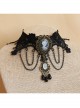 Gothic Retro Fashion Christmas Holiday Prom Black Pearl Lace Tassel Female Antique Choker