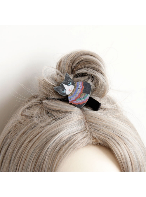 Cute Fashion Casual Cartoon Black Cat Female Small Hairpin