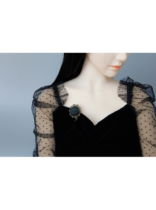 Gothic Personality Creative Fashion Retro Halloween Head Black Tassel Female Brooch