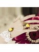 Fashion Casual Elegant Bride Bridesmaid White Lace Yellow Rose Flower Female Bracelet With Ring One Chain