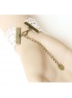 Fashion Casual Elegant Bride Bridesmaid White Lace Yellow Rose Flower Female Bracelet With Ring One Chain
