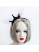 Fashion Retro Black Net Yarn King Crown Stage Party Halloween Christmas Female Headband