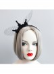 Fashion Retro Black Net Yarn King Crown Stage Party Halloween Christmas Female Headband