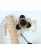 Gothic Retro Black Flower Fashion Golden Lace Female Bracelet With Ring One Chain