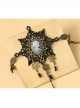 Fashion Christmas Snowflake Beauty Head Handmade Retro Black Lace Female Bracelet With Ring One Chain