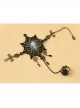 Fashion Christmas Snowflake Beauty Head Handmade Retro Black Lace Female Bracelet With Ring One Chain