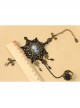 Fashion Christmas Snowflake Beauty Head Handmade Retro Black Lace Female Bracelet With Ring One Chain