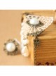 Fashion Retro Love White Pearl Golden Lace Female Bracelet With Ring One Chain