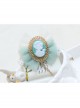 Fashion Sweet Beauty Head Retro Green Bowknot White Lace Female Bracelet With Ring One Chain