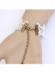 Fashion Elegant Lolita White Lace Retro Pearl Female Band Ring Bracelet