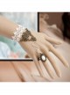 Fashion Elegant Lolita White Lace Retro Pearl Female Band Ring Bracelet
