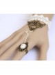 Fashion Elegant Lolita White Lace Retro Pearl Female Band Ring Bracelet