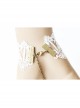 Fashion Retro Elegant Bride White Lace Handmade Female Bracelet With Ring One Chain