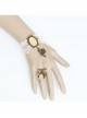 Fashion Retro Elegant Bride White Lace Handmade Female Bracelet With Ring One Chain