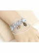 Fashion Cute Elegant Pony House Grey Rose Flower Lace Female With Ring Bracelet