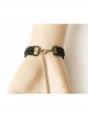 Retro Fashion Leopard Print Female Dark Green Rose Black Braided Bracelet