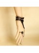 Retro Gothic Fashion Elegant Black Lace Rose Flower Female With Ring Bracelet