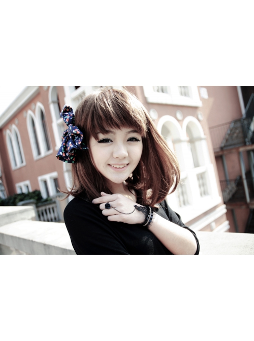 Retro Gothic Fashion Elegant Black Lace Rose Flower Female With Ring Bracelet