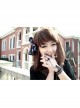 Retro Gothic Fashion Elegant Black Lace Rose Flower Female With Ring Bracelet